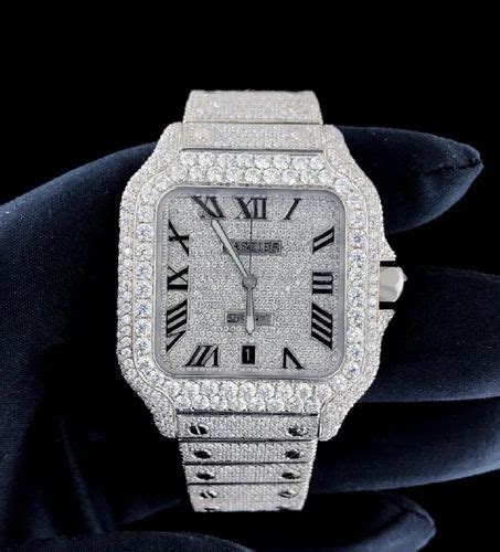 bustdown cartier santos|cartier santos moissanite.